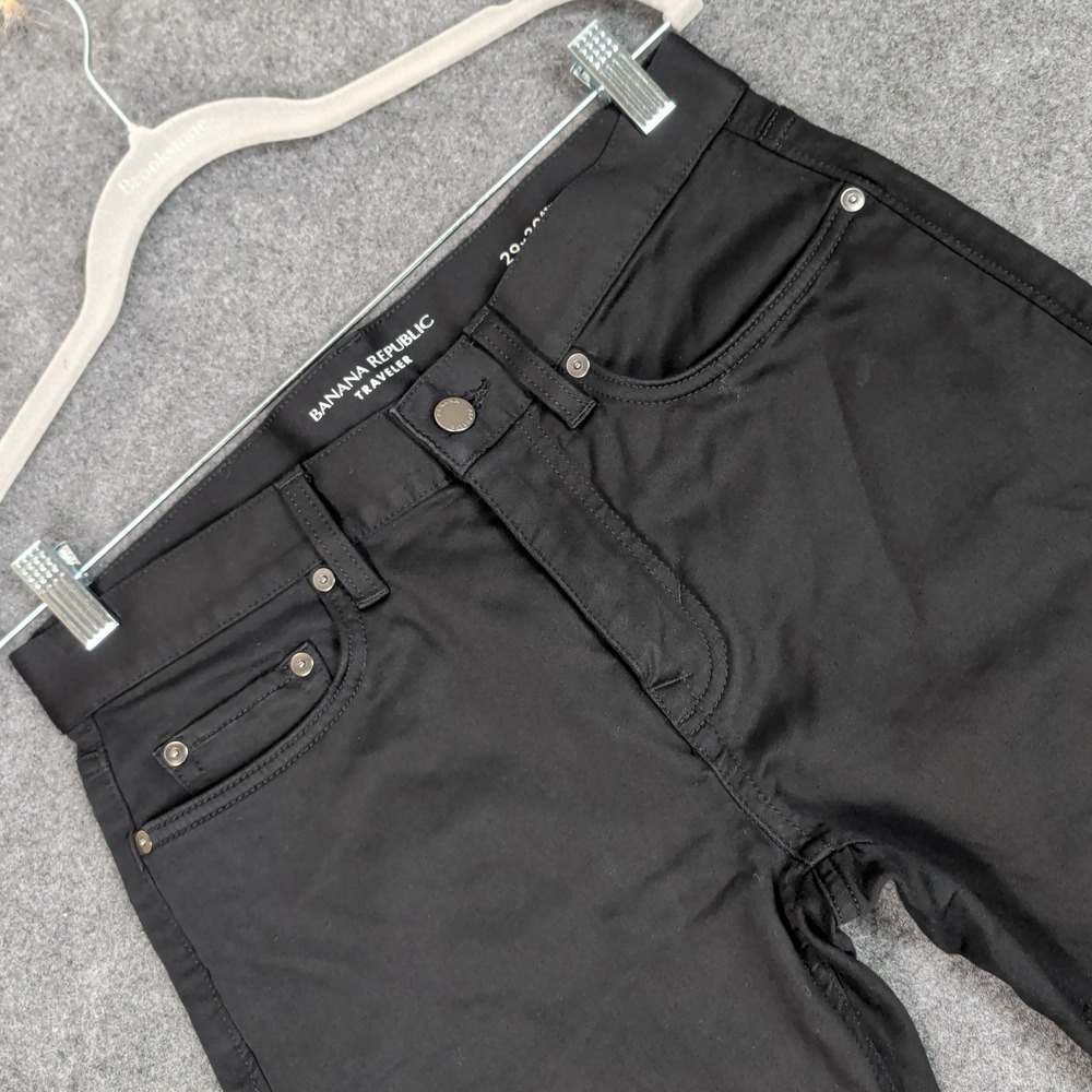 Banana Republic Traveler Athletic Tapered Fit Black Pants 29x30 Mens Chino